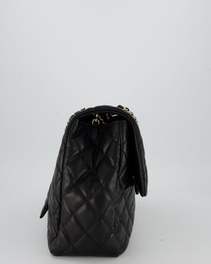 Chanel Black XL Travel Flap Bag in Caviar Leather with Silver Hardware