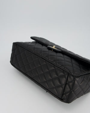 Chanel Black XL Travel Flap Bag in Caviar Leather with Silver Hardware