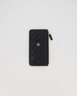 Chanel Black Phone Pouch Wallet in Lambskin Leather with Gold Hardware