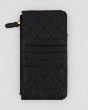Chanel Black Phone Pouch Wallet in Lambskin Leather with Gold Hardware