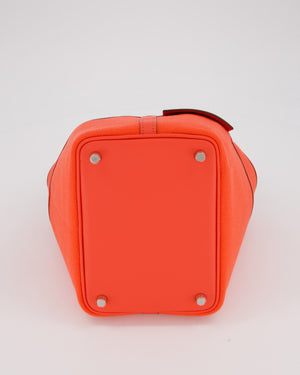 Hermès Picotin 18 Lock Cargo Bag in Orange Field Toile Goeland and Swift Leather with Palladium Hardware