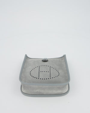 *RARE* Hermès Mini Evelyne Bag in Gris Pantin Grizzly Suede Calfskin Leather with Palladium Hardware