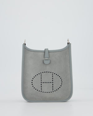 *RARE* Hermès Mini Evelyne Bag in Gris Pantin Grizzly Suede Calfskin Leather with Palladium Hardware