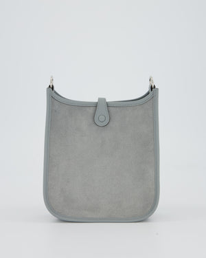 *RARE* Hermès Mini Evelyne Bag in Gris Pantin Grizzly Suede Calfskin Leather with Palladium Hardware
