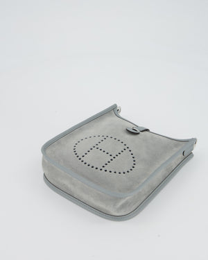 *RARE* Hermès Mini Evelyne Bag in Gris Pantin Grizzly Suede Calfskin Leather with Palladium Hardware