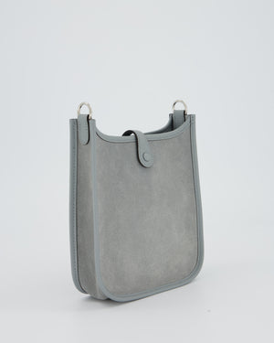 *RARE* Hermès Mini Evelyne Bag in Gris Pantin Grizzly Suede Calfskin Leather with Palladium Hardware