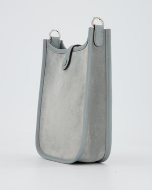 *RARE* Hermès Mini Evelyne Bag in Gris Pantin Grizzly Suede Calfskin Leather with Palladium Hardware