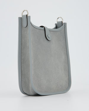 *RARE* Hermès Mini Evelyne Bag in Gris Pantin Grizzly Suede Calfskin Leather with Palladium Hardware