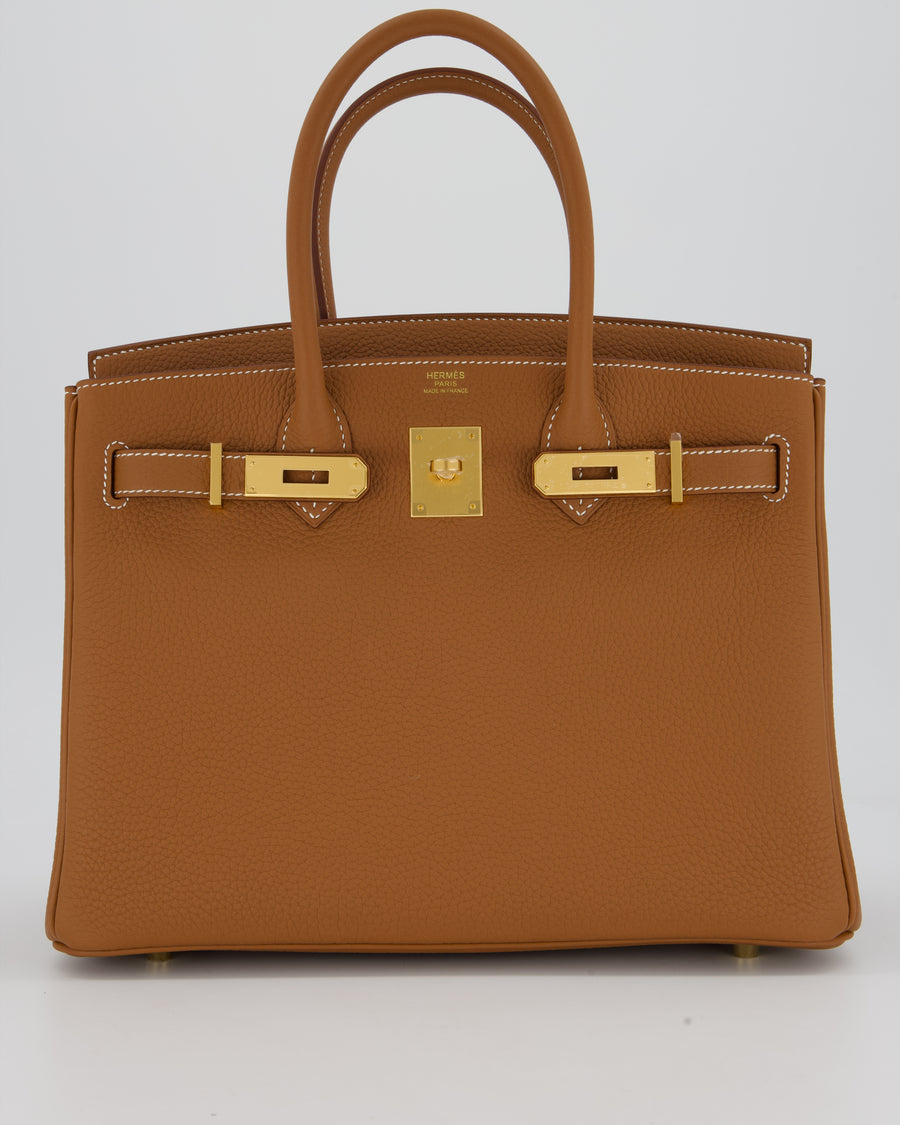 Hermès Birkin 30 Retourne Bag in Gold Togo Leather with Gold Hardware