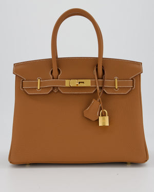 Hermès Birkin 30 Retourne Bag in Gold Togo Leather with Gold Hardware
