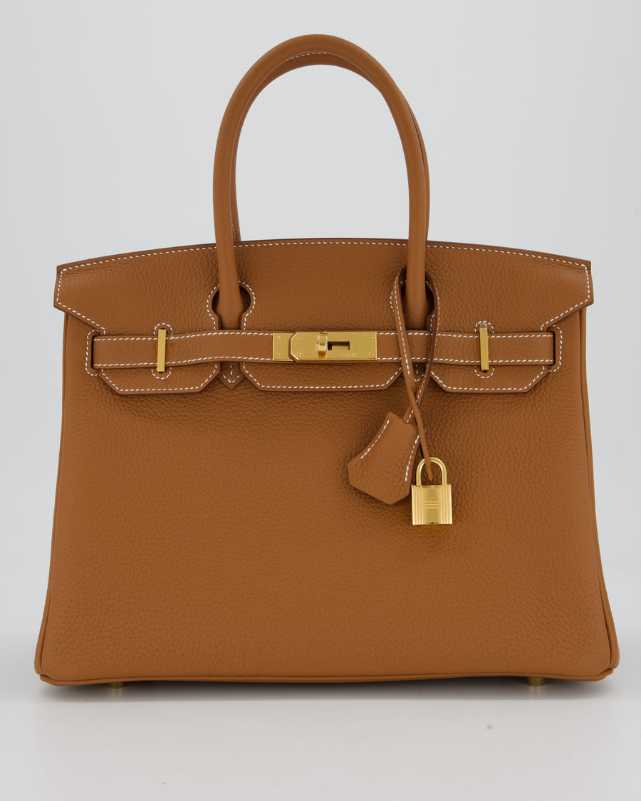 Hermès Birkin 30 Retourne Bag in Gold Togo Leather with Gold Hardware