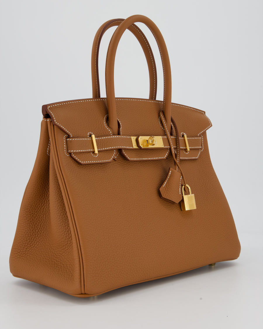 Hermès Birkin 30 Retourne Bag in Gold Togo Leather with Gold Hardware