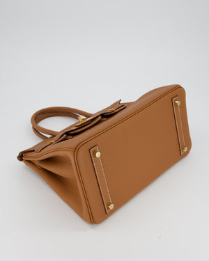 Hermès Birkin 30 Retourne Bag in Gold Togo Leather with Gold Hardware