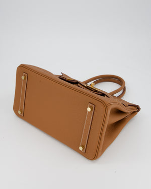 Hermès Birkin 30 Retourne Bag in Gold Togo Leather with Gold Hardware