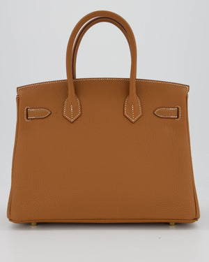 Hermès Birkin 30 Retourne Bag in Gold Togo Leather with Gold Hardware