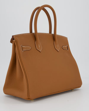 Hermès Birkin 30 Retourne Bag in Gold Togo Leather with Gold Hardware