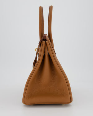 Hermès Birkin 30 Retourne Bag in Gold Togo Leather with Gold Hardware