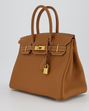 Hermès Birkin 30 Retourne Bag in Gold Togo Leather with Gold Hardware