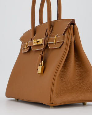 Hermès Birkin 30 Retourne Bag in Gold Togo Leather with Gold Hardware