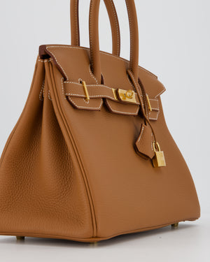 Hermès Birkin 30 Retourne Bag in Gold Togo Leather with Gold Hardware