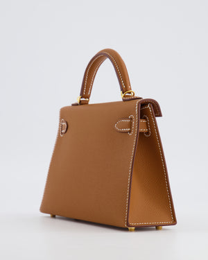 Hermès Mini Kelly II Bag in Gold Epsom Leather with Gold Hardware