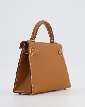 Hermès Mini Kelly II Bag in Gold Epsom Leather with Gold Hardware