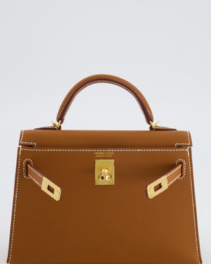 Hermès Mini Kelly II Bag in Gold Epsom Leather with Gold Hardware