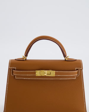 Hermès Mini Kelly II Bag in Gold Epsom Leather with Gold Hardware