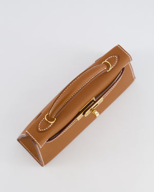 Hermès Mini Kelly II Bag in Gold Epsom Leather with Gold Hardware