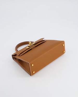 Hermès Mini Kelly II Bag in Gold Epsom Leather with Gold Hardware