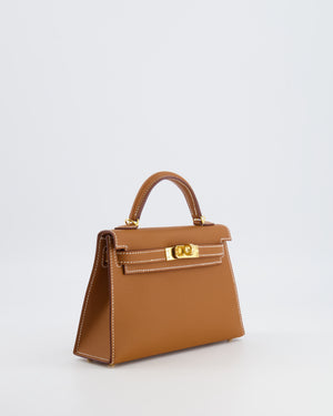 Hermès Mini Kelly II Bag in Gold Epsom Leather with Gold Hardware