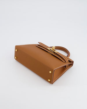 Hermès Mini Kelly II Bag in Gold Epsom Leather with Gold Hardware