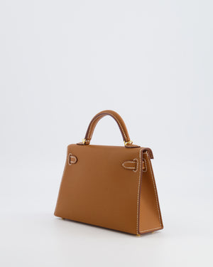 Hermès Mini Kelly II Bag in Gold Epsom Leather with Gold Hardware