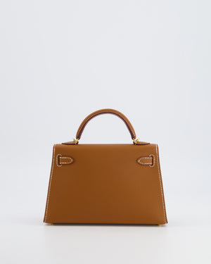 Hermès Mini Kelly II Bag in Gold Epsom Leather with Gold Hardware