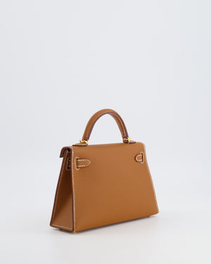 Hermès Mini Kelly II Bag in Gold Epsom Leather with Gold Hardware