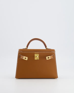 Hermès Mini Kelly II Bag in Gold Epsom Leather with Gold Hardware