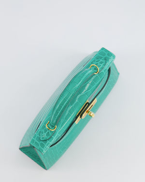 *SUPER RARE* Hermès Mini Kelly II 20 Bag in Vert Jade Alligator Mississippiensis Leather with Gold Hardware