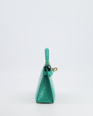*SUPER RARE* Hermès Mini Kelly II 20 Bag in Vert Jade Alligator Mississippiensis Leather with Gold Hardware