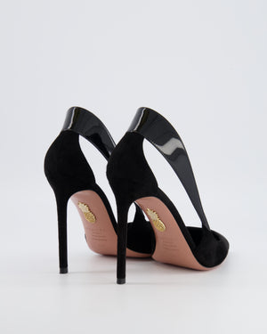 Aquazzura Black Suede Dangerous Liaisons 105 Pumps with Cut-Out Design Size EU 37.5