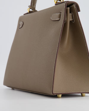 Hermès Kelly 28 Sellier Bag in Etoupe Epsom Leather with Gold Hardware