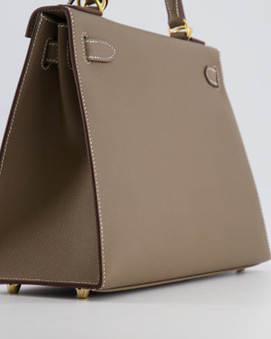 Hermès Kelly 28 Sellier Bag in Etoupe Epsom Leather with Gold Hardware