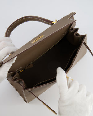 Hermès Kelly 28 Sellier Bag in Etoupe Epsom Leather with Gold Hardware