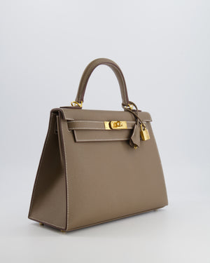 Hermès Kelly 28 Sellier Bag in Etoupe Epsom Leather with Gold Hardware