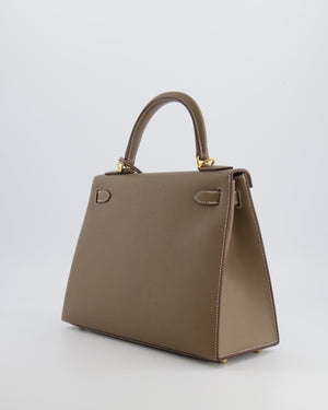 Hermès Kelly 28 Sellier Bag in Etoupe Epsom Leather with Gold Hardware