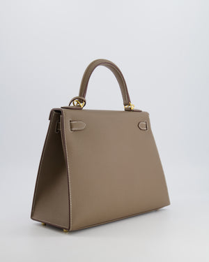 Hermès Kelly 28 Sellier Bag in Etoupe Epsom Leather with Gold Hardware