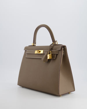 Hermès Kelly 28 Sellier Bag in Etoupe Epsom Leather with Gold Hardware