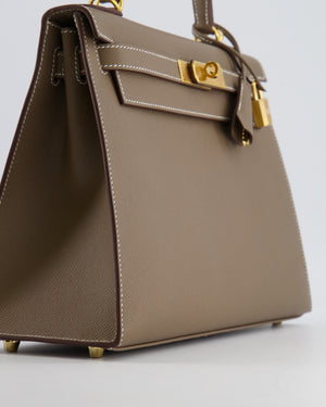 Hermès Kelly 28 Sellier Bag in Etoupe Epsom Leather with Gold Hardware