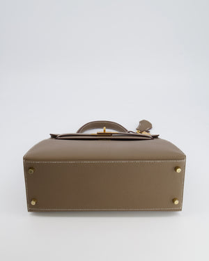 Hermès Kelly 28 Sellier Bag in Etoupe Epsom Leather with Gold Hardware