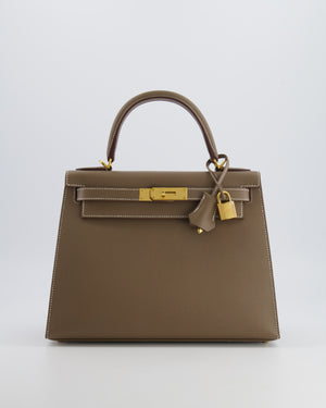 Hermès Kelly 28 Sellier Bag in Etoupe Epsom Leather with Gold Hardware