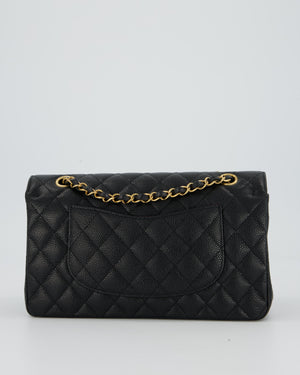 Chanel Black Classic Medium Double Flap Bag in Caviar Leather with Gold Hardware